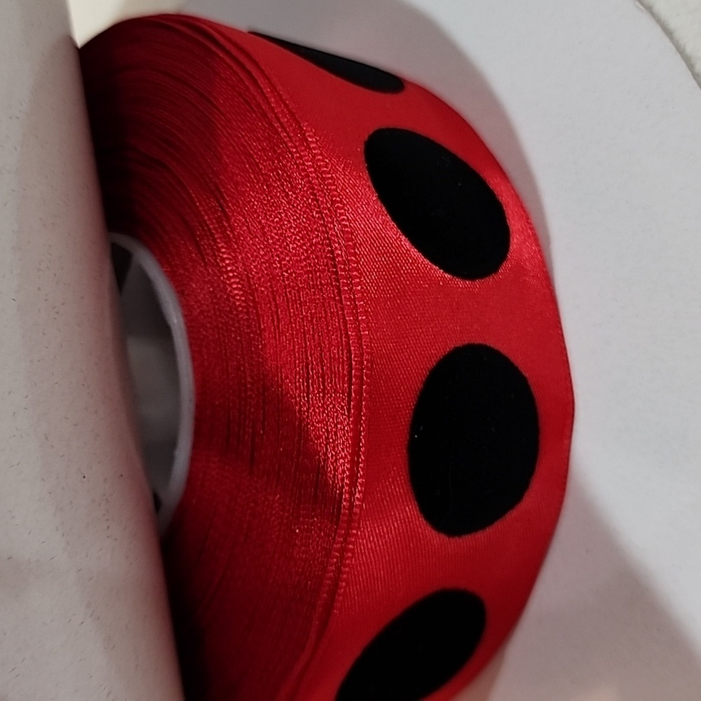 3 Rolls Ladybug Kirkland Wire-edged Ribbon, 1-1/2" x 122 yards approx total - Picture 4 of 8